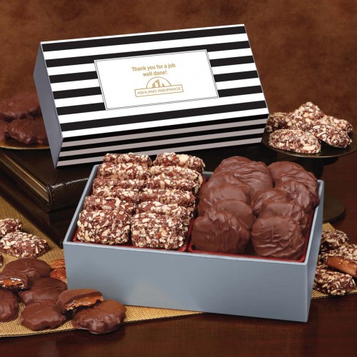 Toffee & Pecan Clusters in Holiday Gift Box Toffee & Pecan Clusters in Holiday Gift Box