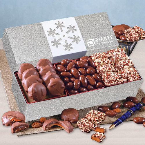 Trio of Sweets with Snowflake Wrap