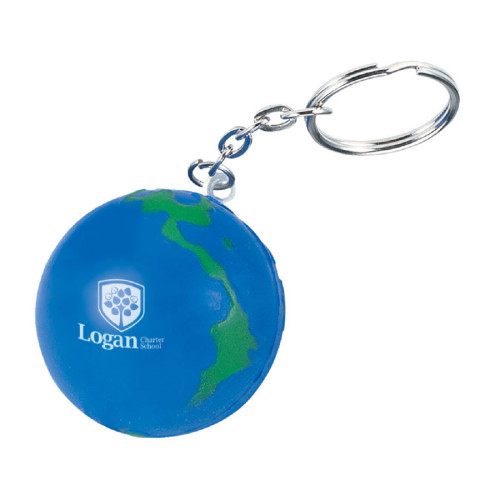 Globe Earth Shape Stress Ball Keychain Globe Earth Shape Stress Ball Keychain