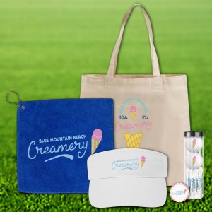 Custom Golf Swag Bag w/ Custom Visor