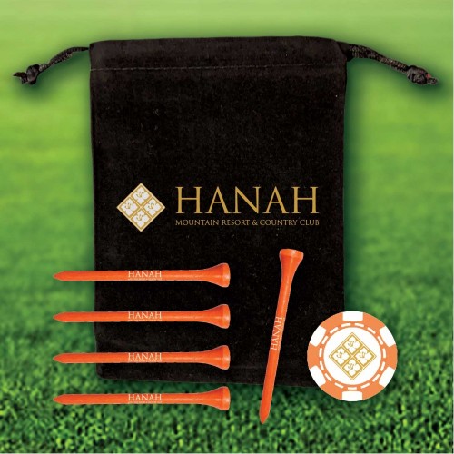 Custom Golf Tee Velveteen Pouch w/ Pouch Imprint - 5PC