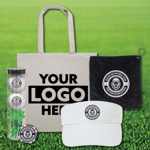 Custom Golf Swag Bag w/ Custom Visor Custom Golf Swag Bag w/ Custom Visor