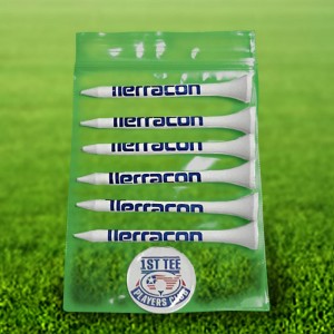 Custom Golf Tee Poly Pack with Metal Dome Marker - 6DM Custom Golf Tee Poly Pack with Metal Dome Marker - 6DM