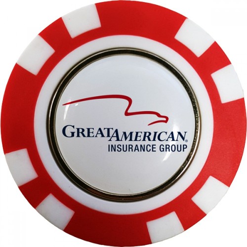 Poker Chip w/ Removable Golf Ball Marker