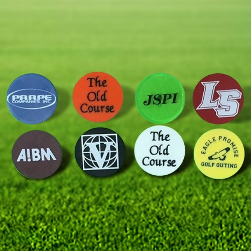 Custom Plastic Golf Ball Markers - Quarter Size