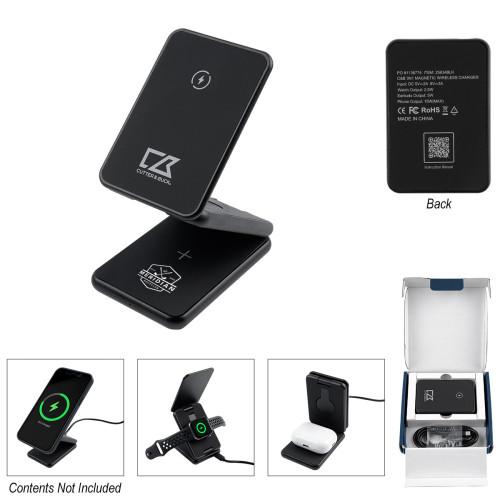 Cutter & Buck® 3-in-1 Magnetic Wireless Charger – Custom Logo