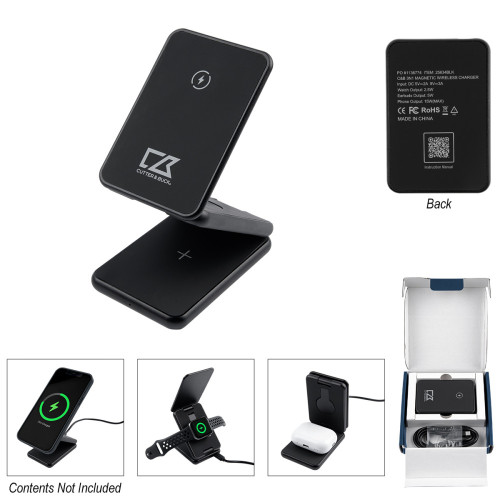Cutter & Buck® 3-in-1 Magnetic Wireless Charger – Custom Logo