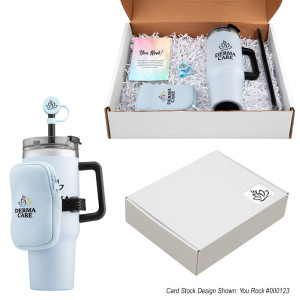 Intrepid Trio Gift Set – Custom Logo 40oz Tumbler, Straw Topper & Pouch
