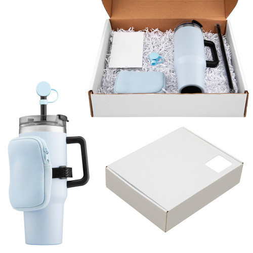Intrepid Trio Gift Set – Custom Logo 40oz Tumbler, Straw Topper & Pouch