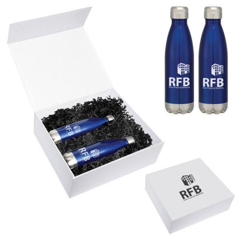16oz Swiggy Stainless Steel Bottle Gift Set – Two Custom Logo Bottles