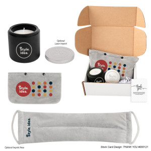 Pamper Me Gift Set – Custom Logo Cement Candle & Neck and Shoulder Wrap