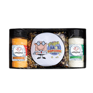 Popcorn Kernel Gift Set With Seasonings – Custom Full Color Labels