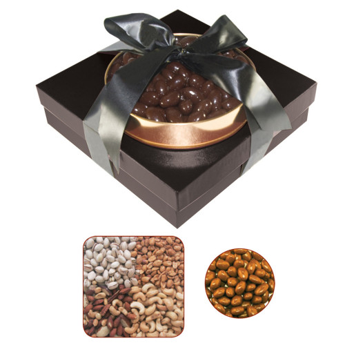 The Beverly Hills Gourmet Nut & Chocolate Almond Tower – Custom Logo Ribbon The Beverly Hills Gourmet Nut & Chocolate Almond Tower – Custom Logo Ribbon
