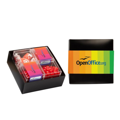Sweet Box Gift Set with Acrylic Cubes – Custom Full Color Labels & Logo Band, 4 or 9 Piece