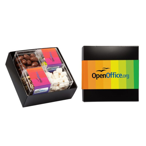 Sweet Box Gift Set with Acrylic Cubes – Custom Full Color Labels & Logo Band, 4 or 9 Piece