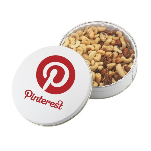 Glad Tidings Gift Tin – Custom Logo Round Tin with Chocolates, Cookies or Nuts