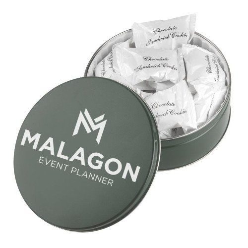 Collector Gift Tin – Large Custom Logo Tin with Peppermint Bark, Toffee or Truffles Collector Gift Tin – Large Custom Logo Tin with Peppermint Bark, Toffee or Truffles