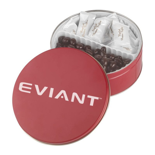 Warm Wishes Gift Tin – Extra Large Custom Logo Tin with Chocolates, Cookies or Truffles