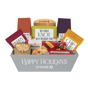Gourmet Gathering Gift Tray – Custom Logo Tray & Engraved Wood Board with Snacks