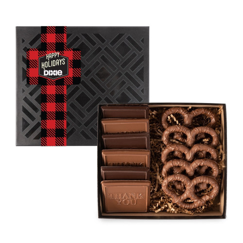 Chocolate Cookie & Pretzel Gift Box – Custom Logo Full Color Belly Band