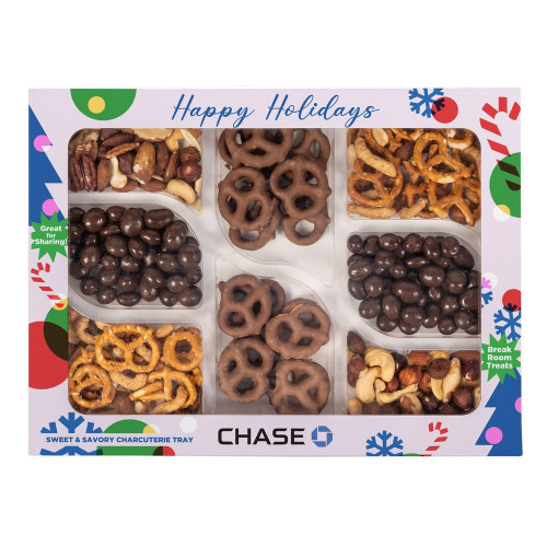 Custom Candy Charcuterie Tray – Full Color Logo Gift Box with Gummies & Sweet Treats