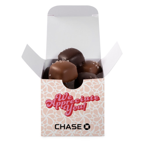 Desk Drop Treat Box – Full Color Custom Box with Peppermint Bark, Caramels, S'mores or Truffles
