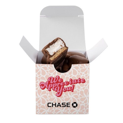 Desk Drop Treat Box – Full Color Custom Box with Peppermint Bark, Caramels, S'mores or Truffles