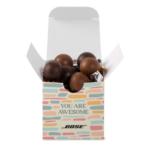 Desk Drop Treat Box – Full Color Custom Box with Peppermint Bark, Caramels, S'mores or Truffles