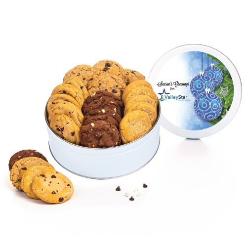 Classic Cookie Combo Gift Tin – 18 or 36 Gourmet Cookies with Full Color Logo Lid