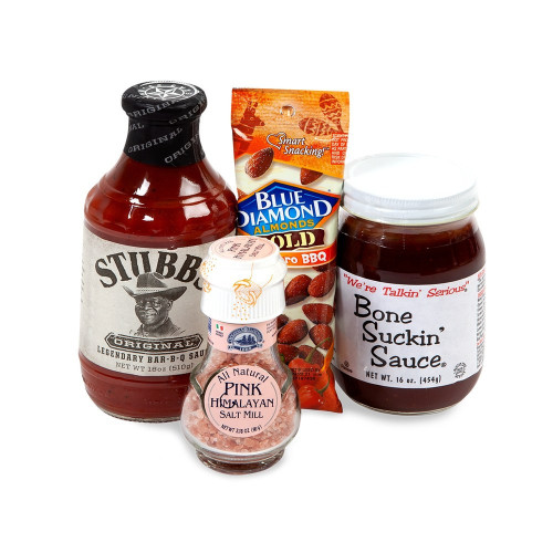 License to Grill BBQ Gourmet Kit – Stubb's & Bone Suckin' Sauce, Himalayan Salt & BBQ Almonds