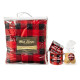 Cozy Winter Wishes Gift Set – Custom Logo Sherpa Blanket, Buffalo Check Mug, Cookies & Cocoa