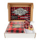 Cozy Winter Wishes Gift Set – Custom Logo Sherpa Blanket, Buffalo Check Mug, Cookies & Cocoa