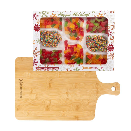 Candy Charcuterie Tray & Bamboo Board Gift Set – Full Color Logo Box & Engraved Board