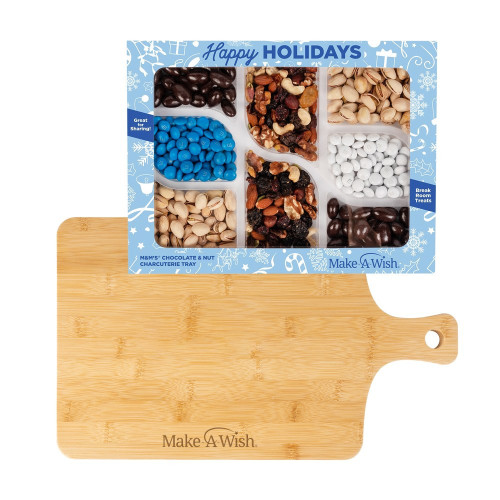Candy Charcuterie Tray & Bamboo Board Gift Set – Full Color Logo Box & Engraved Board