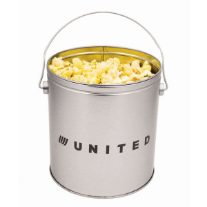 Custom Logo Popcorn Tin – 1, 2 or 3.5 Gallon Butter or Trio Popcorn