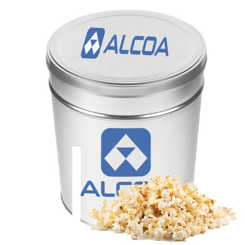 Custom Logo Popcorn Tin – 1, 2 or 3.5 Gallon Butter or Trio Popcorn