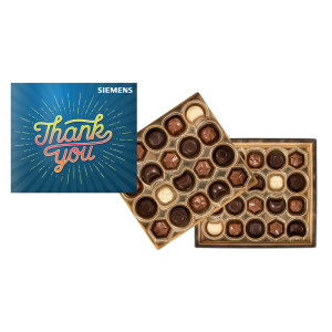 40 Gourmet Chocolate Truffles Gift Box – Custom Full Color Lid, Logo Band or Deluxe Box