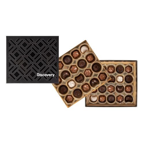 40 Gourmet Chocolate Truffles Gift Box – Custom Full Color Lid, Logo Band or Deluxe Box 40 Gourmet Chocolate Truffles Gift Box – Custom Full Color Lid, Logo Band or Deluxe Box