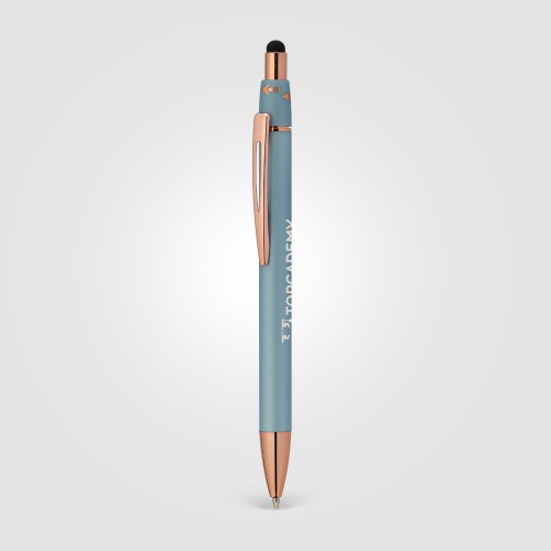 Orbit Spinner Rose Gold Metal Pen with Stylus