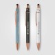 Orbit Spinner Rose Gold Metal Pen with Stylus