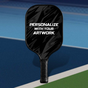 Personalized NitroStrike Elite Carbon Fiber Pickleball Paddle with Black Trim & Black Handle - No Minimum