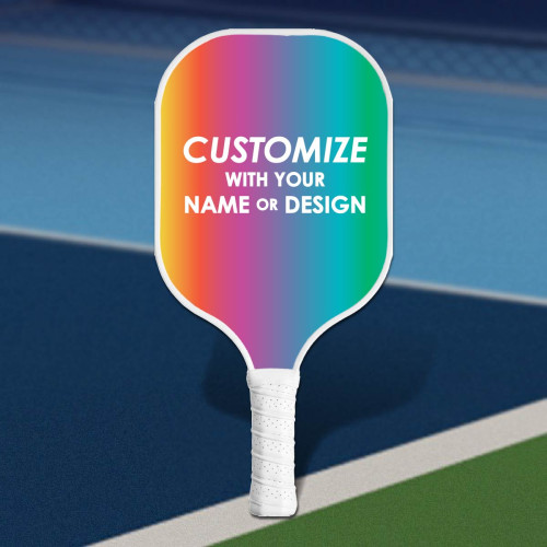 Personalized NitroStrike Elite Carbon Fiber Pickleball Paddle with White Trim & White Handle - No Minimum