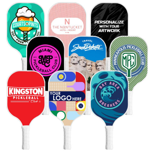 Personalized NitroStrike Elite Carbon Fiber Pickleball Paddle with White Trim & White Handle - No Minimum