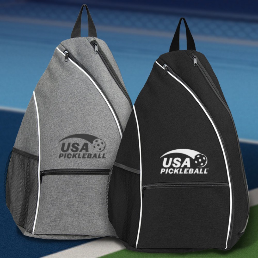Custom pickleball bags with logo — branded carryall backpack for teams