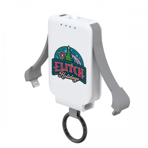 2,000 mAh Keychain Power Bank with Flashlight