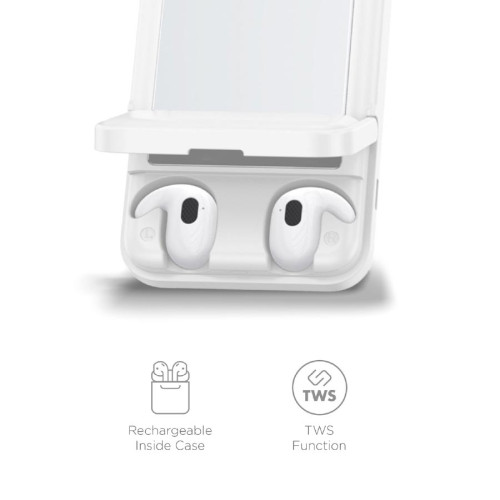 Arcadia 7,700 mAh Wireless Power Bank with TWS Earphones Arcadia 7,700 mAh Wireless Power Bank with TWS Earphones