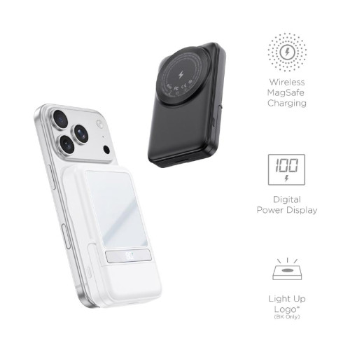 Arcadia 7,700 mAh Wireless Power Bank with TWS Earphones Arcadia 7,700 mAh Wireless Power Bank with TWS Earphones