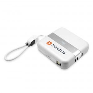 Gemini Two Piece Shareable 10,000 mAh Power Bank with Charging Cable Loop Gemini Two Piece Shareable 10,000 mAh Power Bank with Charging Cable Loop