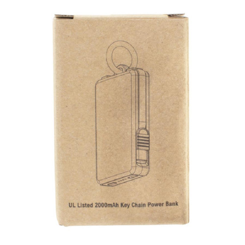 Keychain 2,000 mAh Power Bank with Built-In Cables