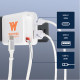 Zip ETL-Listed 20W PD Dual Port Wall Charger with Retractable USB-C Cable